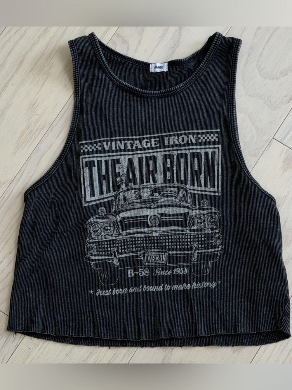 Garage Vintage Iron 'Life Air Born' Graphic Tank Black